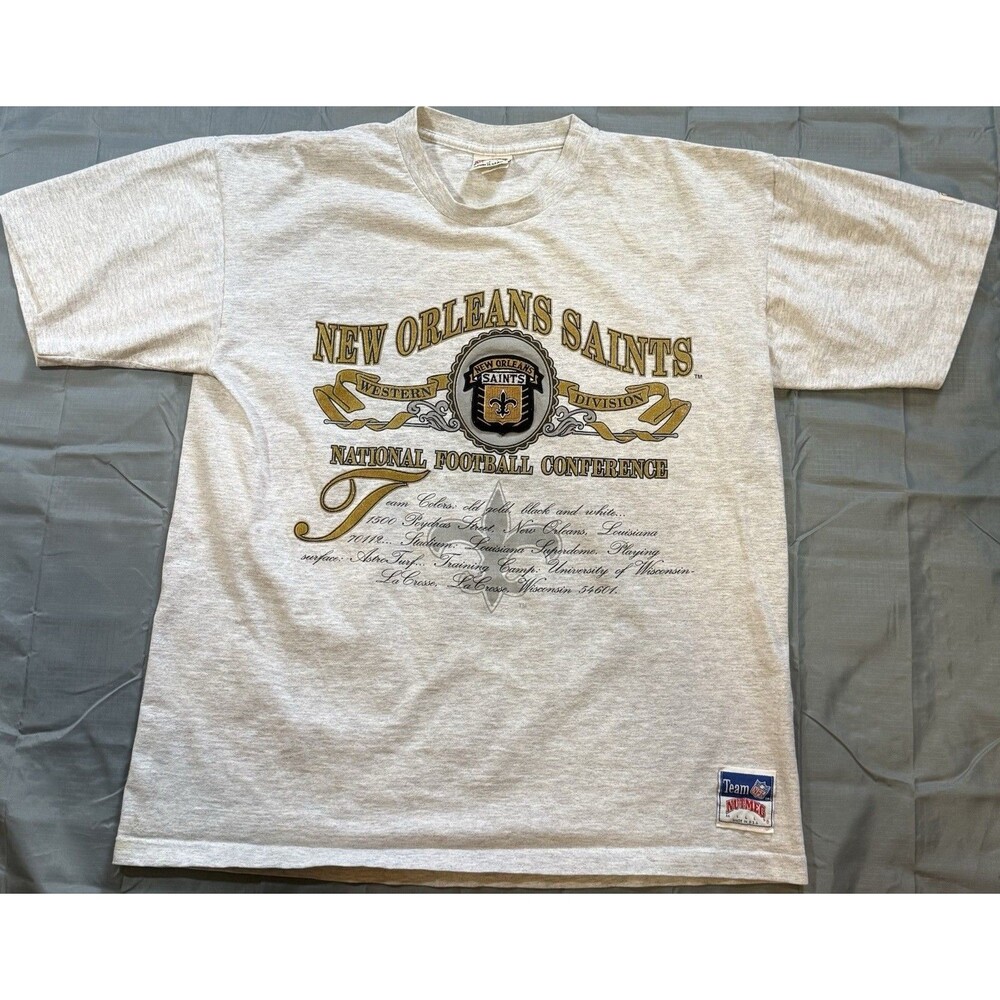 Vintage New Orleans Saints Nutmeg Embroidered NFL Shirt Men’s XL Made In USA